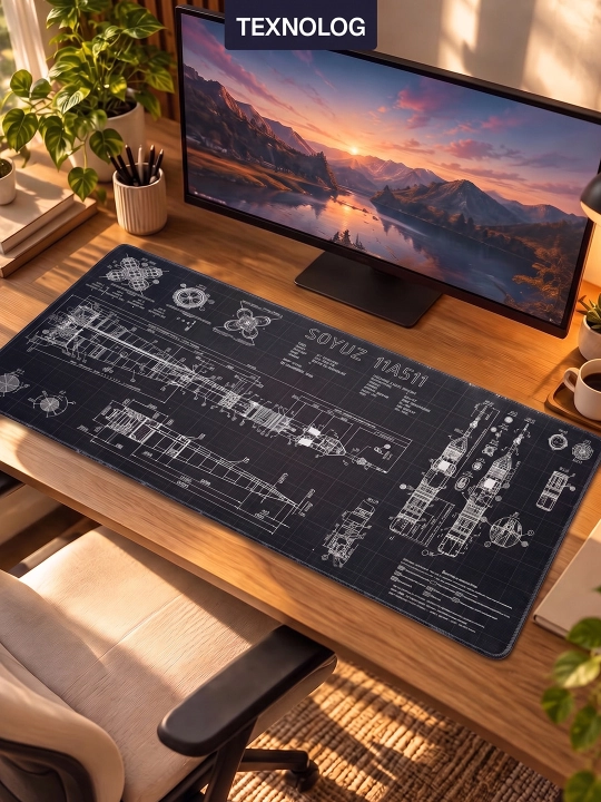 Большой игровой коврик для мыши и клавиатуры TEKNOLOG, 80x30 и 90x40 см