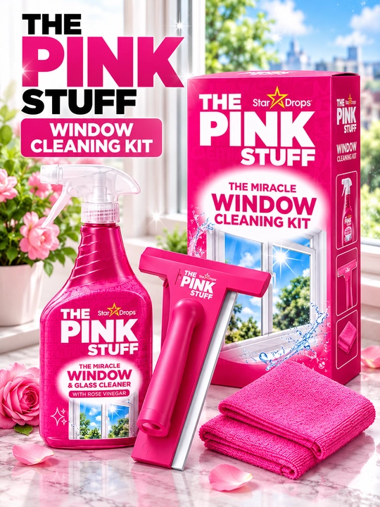 Pink staff,oyna tozalagich,oyna tozalovchi,gel,oyna uchun sprey,deraza artich uchun gubka - 