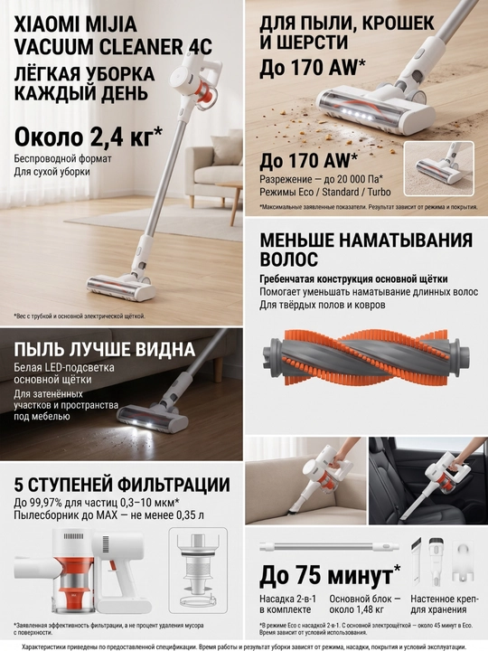 Вертикальный пылесос, Xiaomi P30, G20 lite, 4C, 4, 4 Pro, беспроводной, для дома