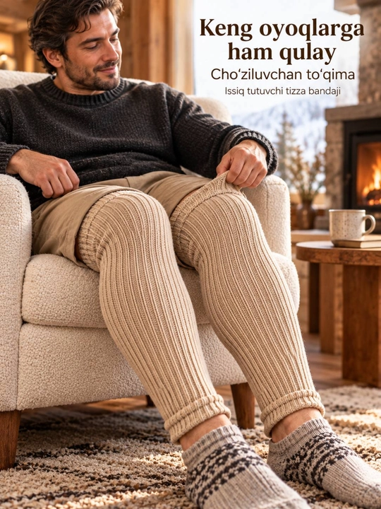 Tizza uchun issiq nakolennik, elastik bandaj, og‘riqni yengillashtiruvchi tizza himoyasi