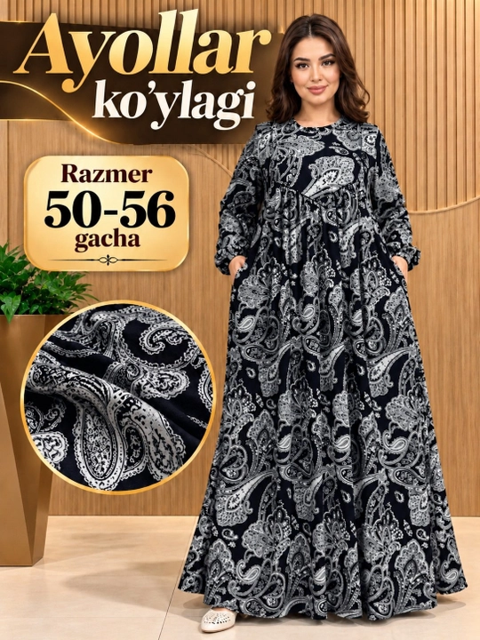 Ayollar uchun uzun angorka shers ko‘ylak kuz va qishgi ko'ylak katta razmer 50–56