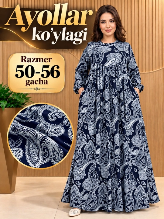 Ayollar uchun uzun angorka shers ko‘ylak kuz va qishgi ko'ylak katta razmer 50–56 - 