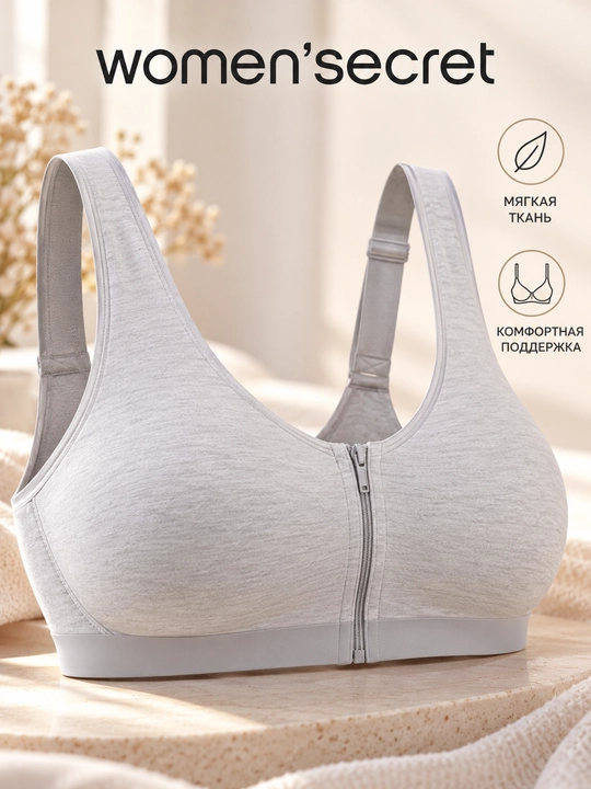 Old tomonida molniya tugmachasi bo‘lgan "Women’ssecret" ayollar siynabandi, kulrang - 