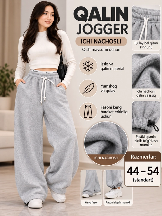 Ayollar uchun qishki issiq joggerlar - 