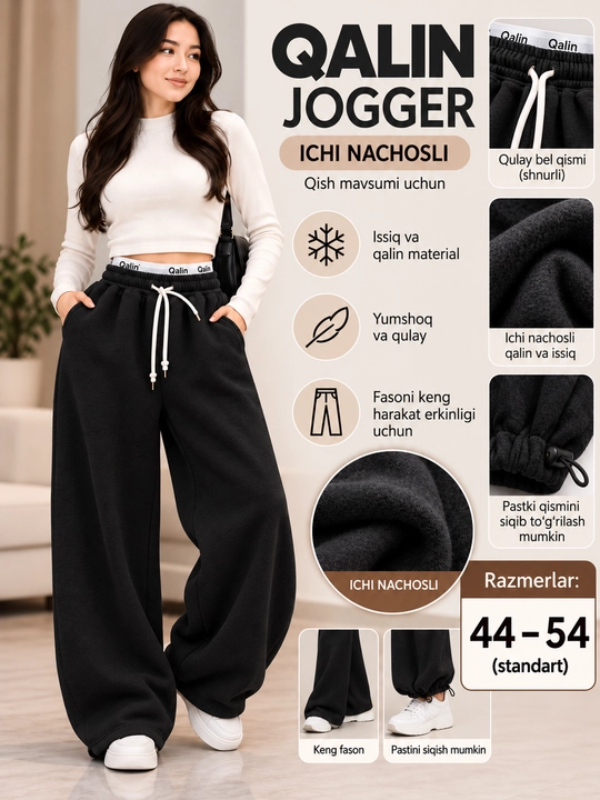 Ayollar uchun qishki issiq joggerlar - 