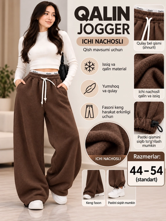 Ayollar uchun qishki issiq joggerlar - 