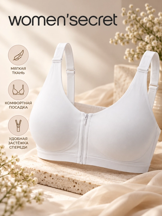 Women’secret ayollar uchun oldi zamokli byustgalter, oq rang, 4328478 - 