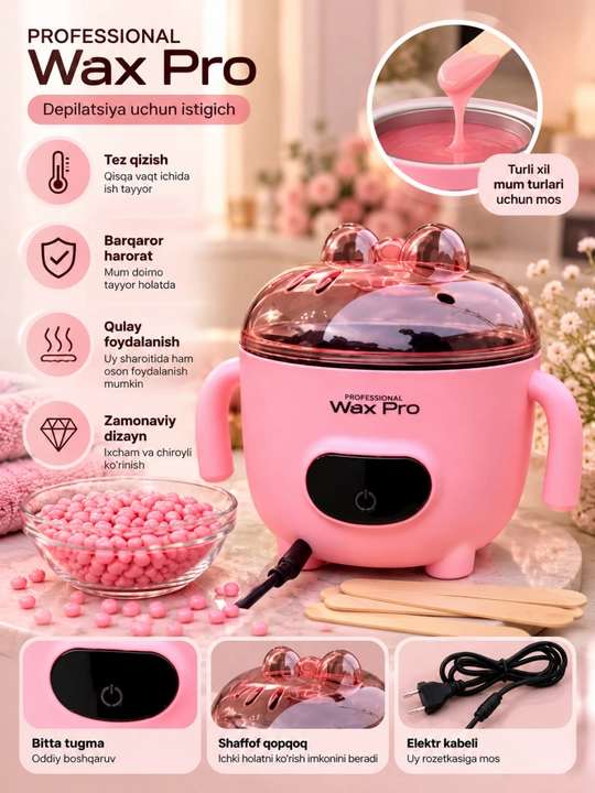 Wax Pro, depilyatsiya isitkichi, mum eritgich, vosk eritish qurilmasi - 