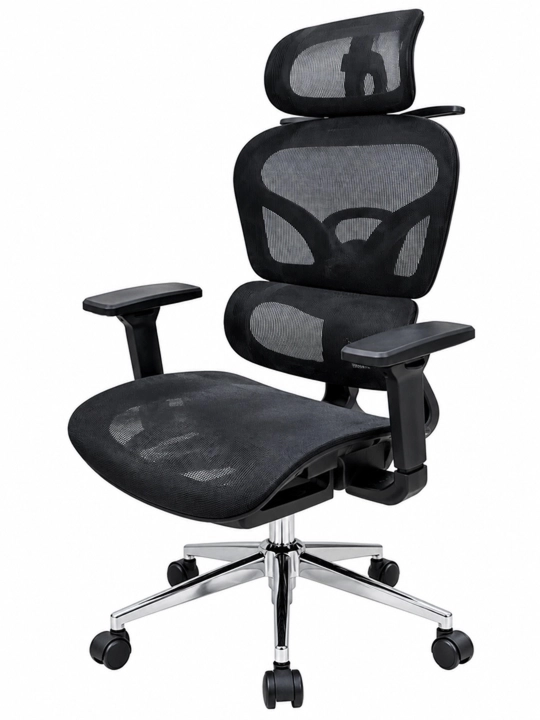 Kreslo ergonomik ofis uchun, bosh va bel tayanchli, g‘ildirakli,