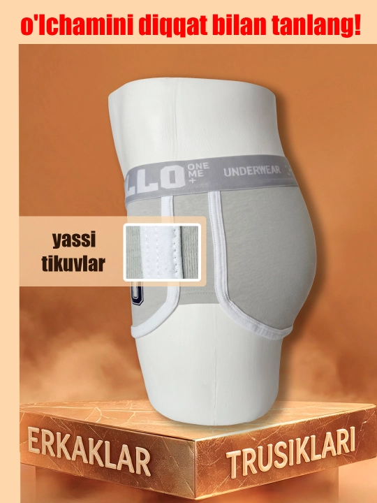Erkaklar trusiklari, bokserlar, to'plamda 3 dona, paxta