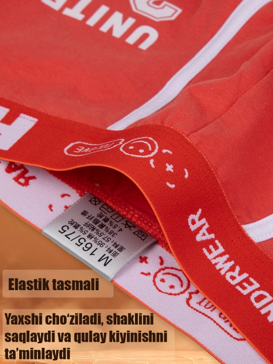 Erkaklar trusiklari, bokserlar, to'plamda 3 dona, paxta