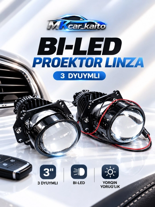 Bi-LED Projector Lens (P6T) avtomobil faralari uchun linzali yoritish moduli 3 dyumli - 