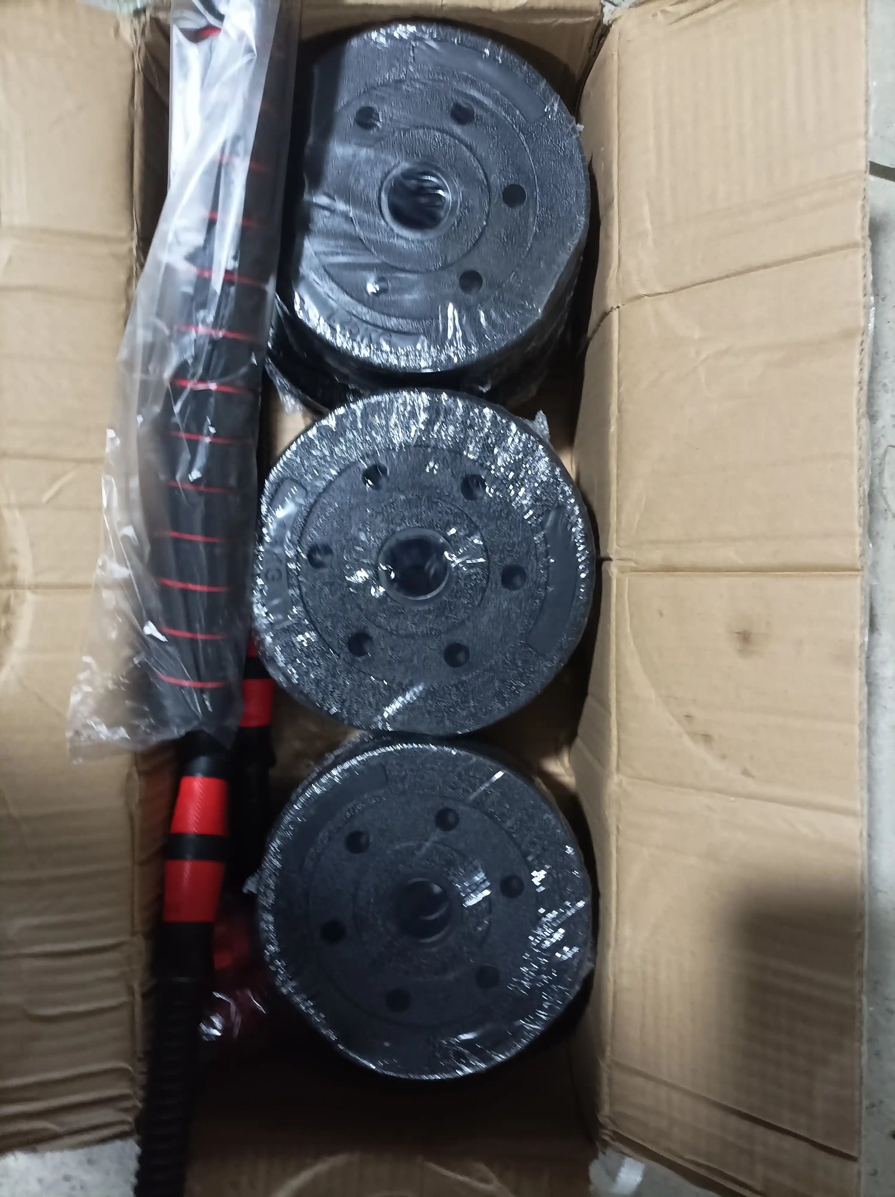 Uy uchun yig'ma sport anjomi: shtanga va gantel to'plami, 10 kg - 40 kg