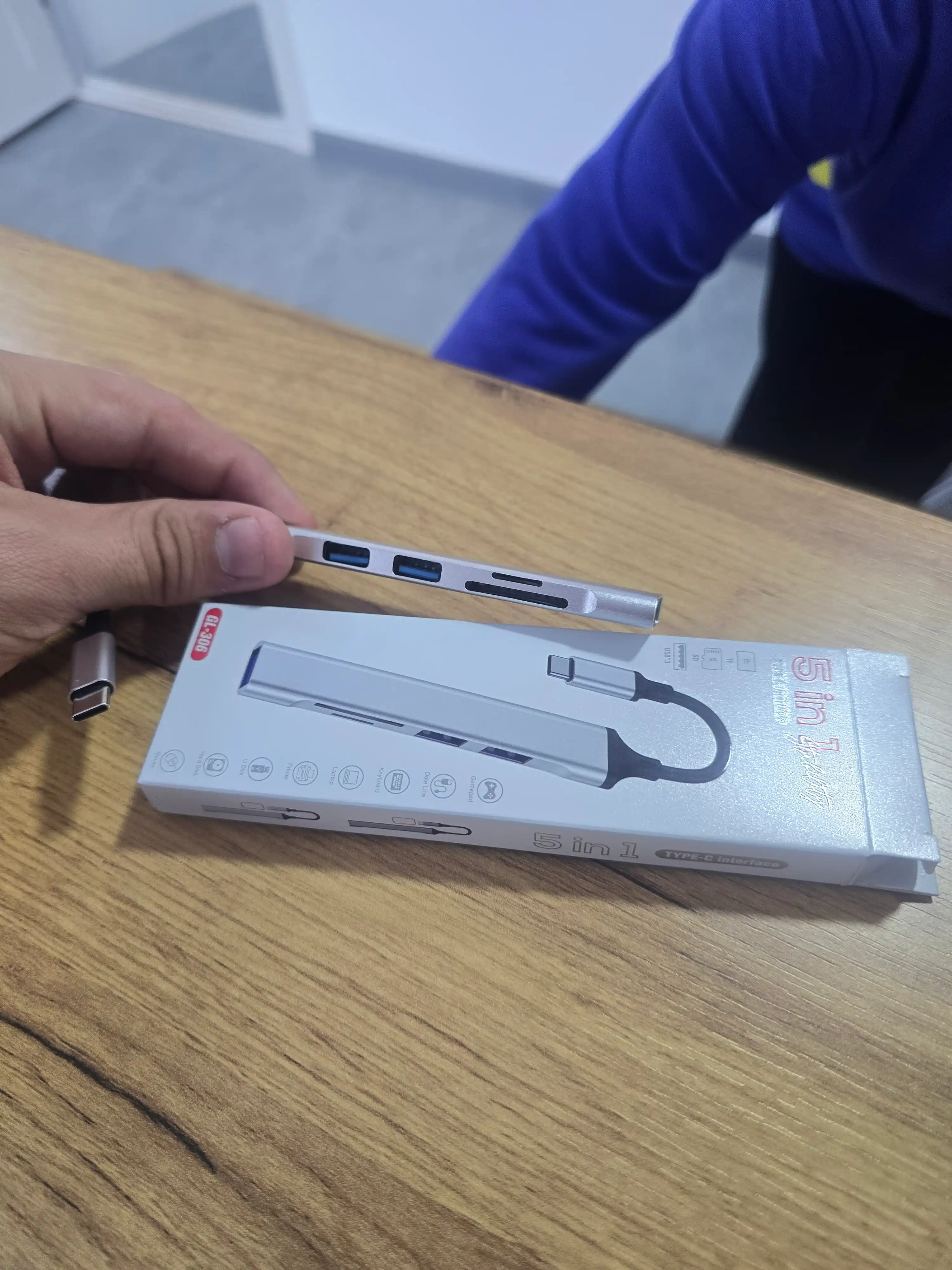 USB хаб 3.0 Type-C на 8 портов с картридером