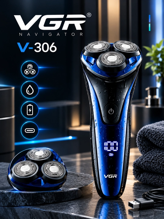 Электробритва VGR V-306 профессиональная мужская бритва с тройными роторными лезвиями