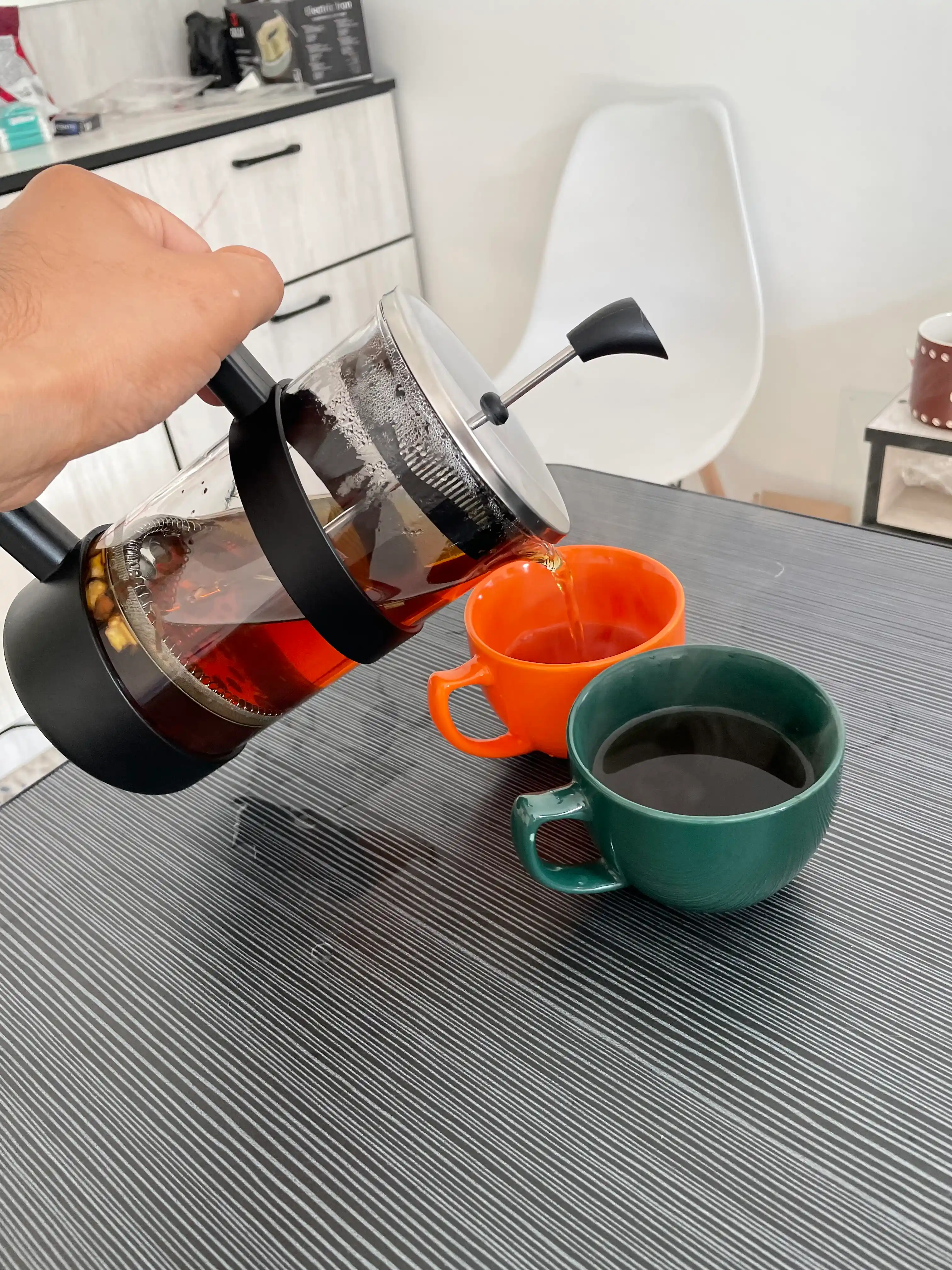 French-press choy va kofe uchun shisha damlama choyna 1000ml