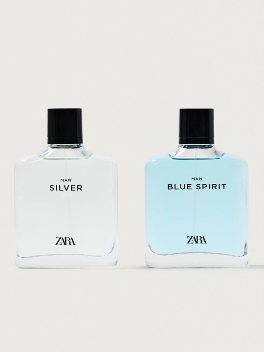 ZARA Silver+Blue Spirit набор мужской туалетной воды 2×100мл свежий древесный и аква арома