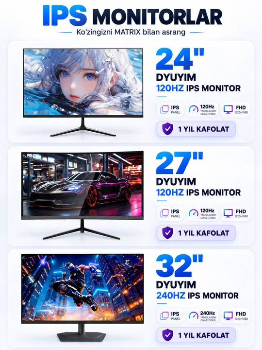 Kompyuter, korpus va monitor o‘yinlar va ofis uchun tayyor to‘plam DDR3 16 GB, SSD 512 GB