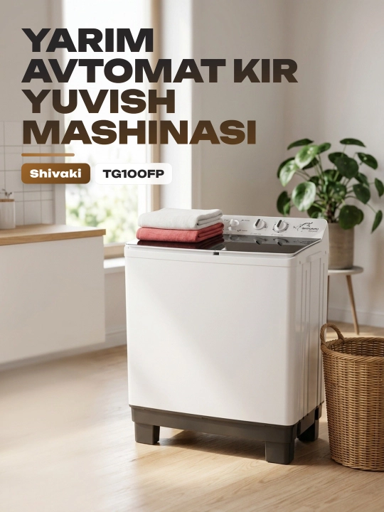 Yarim avtomatik kir yuvish mashinasi Shivaki TG100FP Nature 01, 10 kg - 