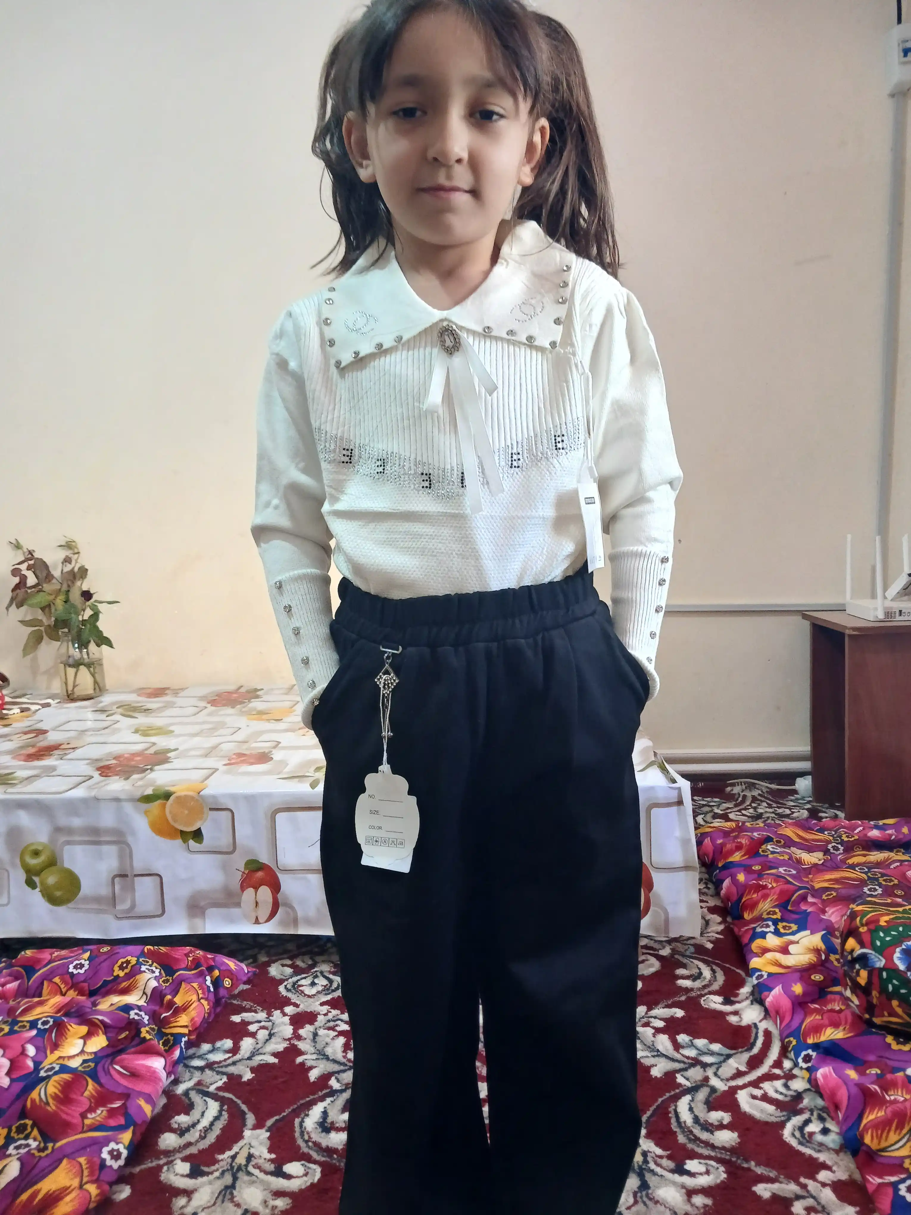Qizlar uchun kuzgi issiq kilot shim, qora shim, qish va salqin havo uchun mos  7-14 yosh