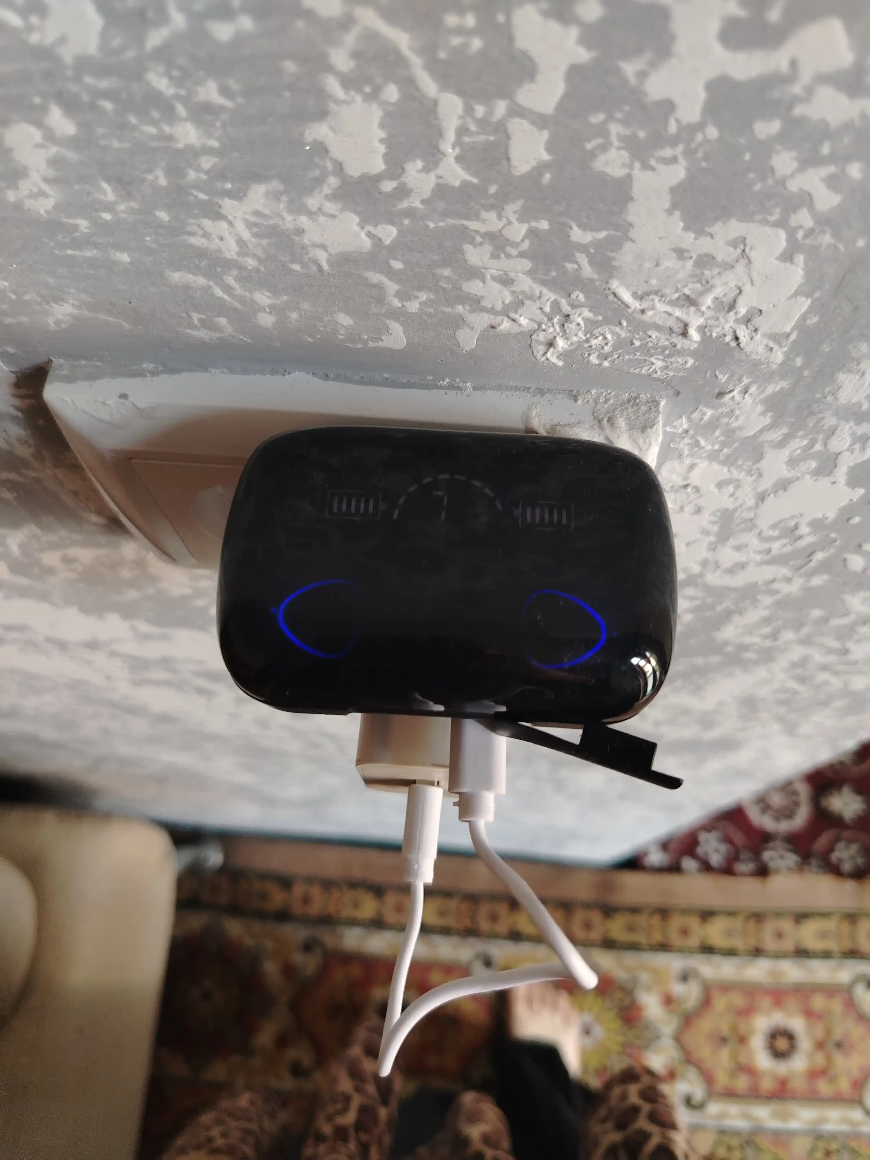 Mikrofonli simsiz naushnik, Bluetooth, USB Type-C, qora