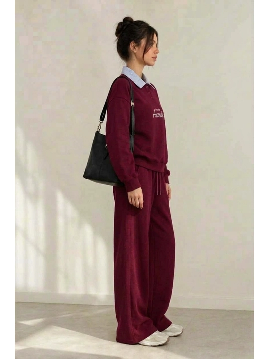 Ayollar uchun zamonaviy sport kostyumi, yoqali, shimli, kundalik kiyish uchun moda to‘plam
