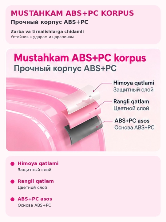 4 g'ildirakli bolalar chemodani 360° ABS