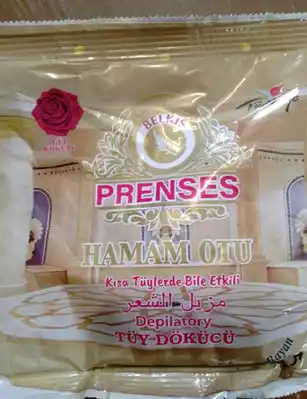 TUNCER PRENSES tana epilyatsiyasi uchun kukun, atirgul ifori bilan sochlarni olib tashlash