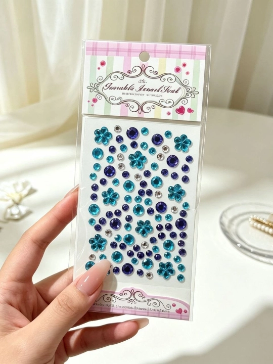 Самоклеящиеся стразы с цветами, 5 листов для телефона, ногтей и DIY-декора