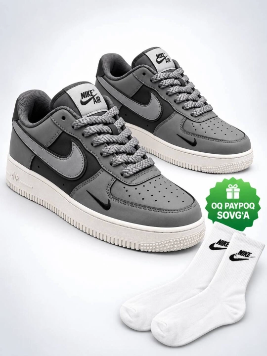 Кроссовки в стиле Nike Air Force, с объёмными шнурками, на каждый день - 