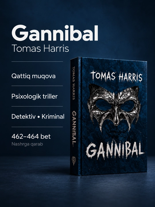 Tomas Harris kitoblari — «Qizil ajdar», «Qo‘zichoqlar sukunati», «Gannibal», «Gannibal: Yuksalish»