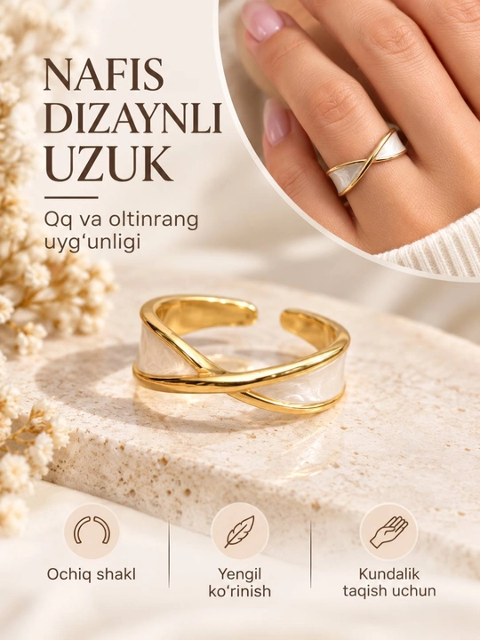 Ayollar uzugi, oltinrang uzuk, oq rangli uzuk, nafis bijuteriya,uzuk