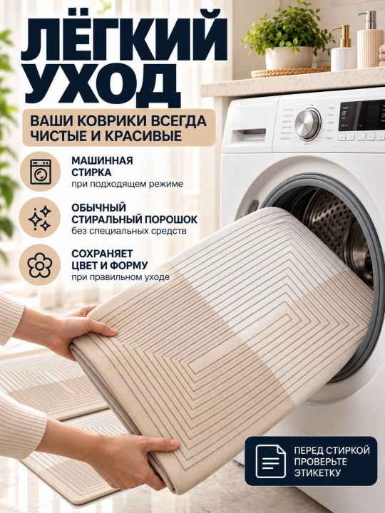Комплект ковриков для кухни и ванной, быстросохнущие и влагостойкие