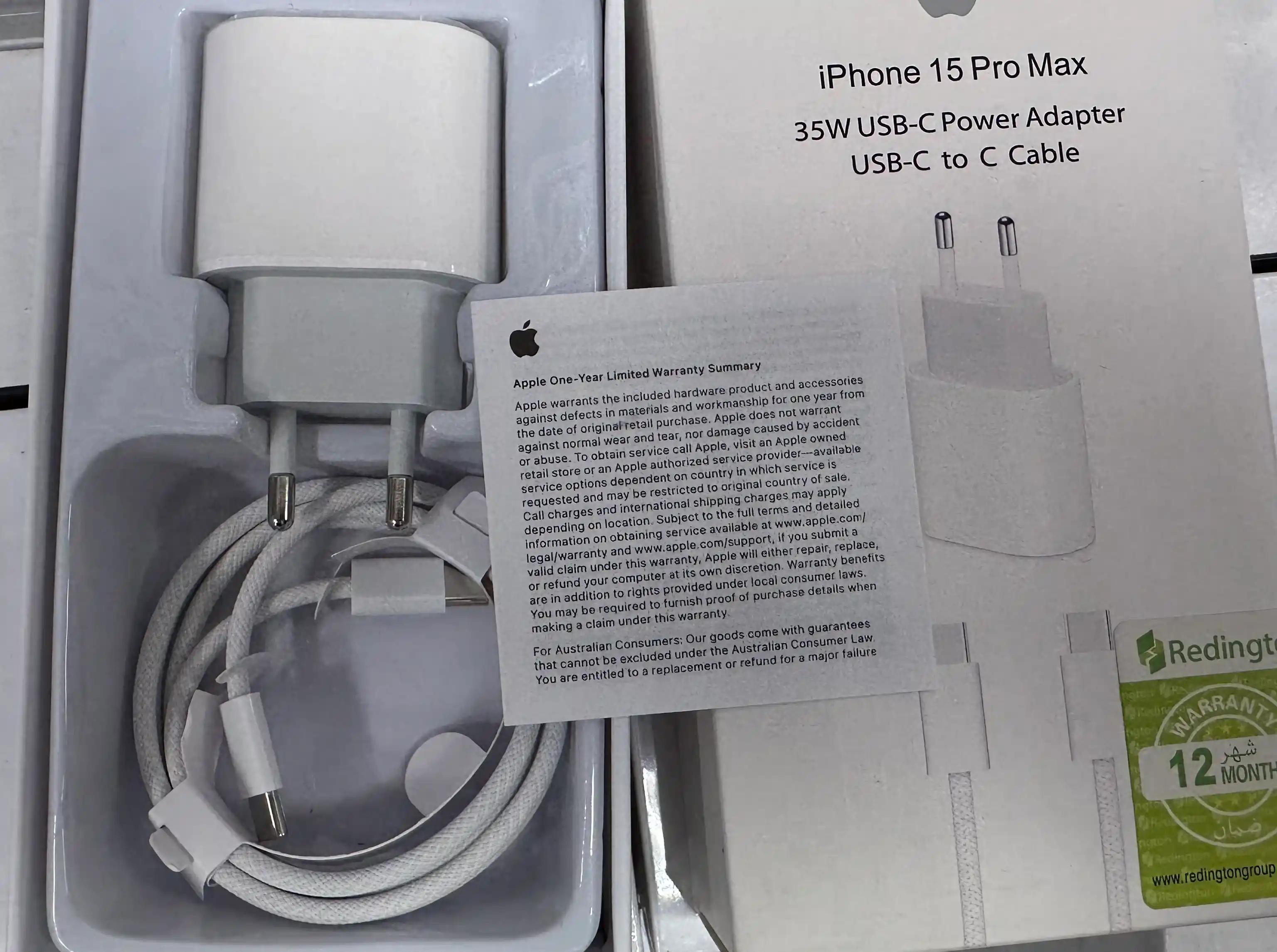 IPhone 15 / 16 Pr /16 Pro Max va 17 Pro/ 17 Pro Max uchun 35W adapter, Type-C kabel bilan