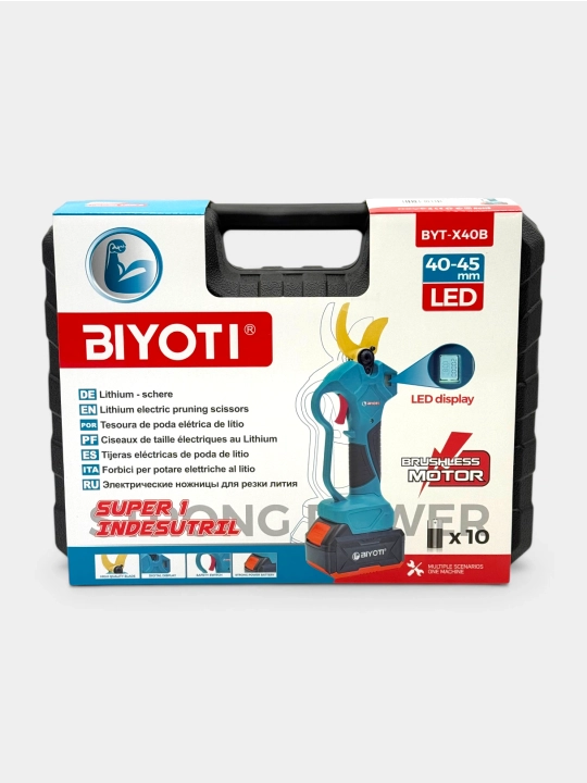 Akkumulyatorli tokqaychi (sekator) BIYOTI BYT-X40B, 20V (2 ta AKB x 4Ah), 40-50 mm, 350 Vt