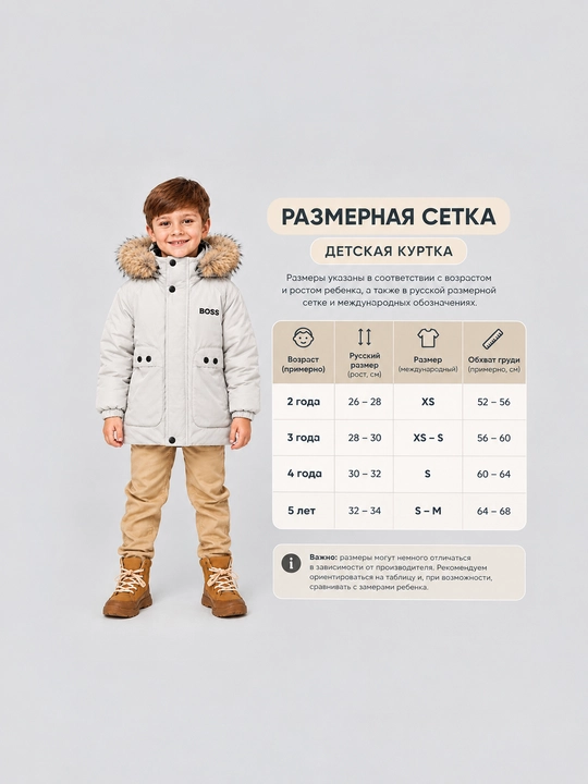 Qishki  kurtkalar,2 yoshdan 5 yoshgacha, o'g;il bolalar uchun kurtkalar, mo'ynali