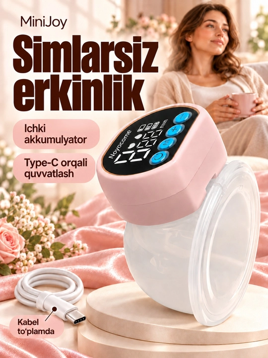 Elektr sut so‘rg‘ich, simsiz, 3 rejimli, massaj + 5 ta paket