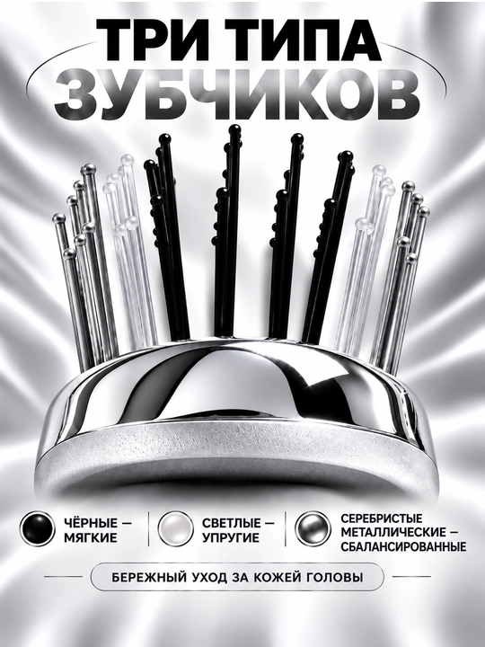 Расчёска. Расчёска для волос массажная, антистатическая, с гибкими щетинками