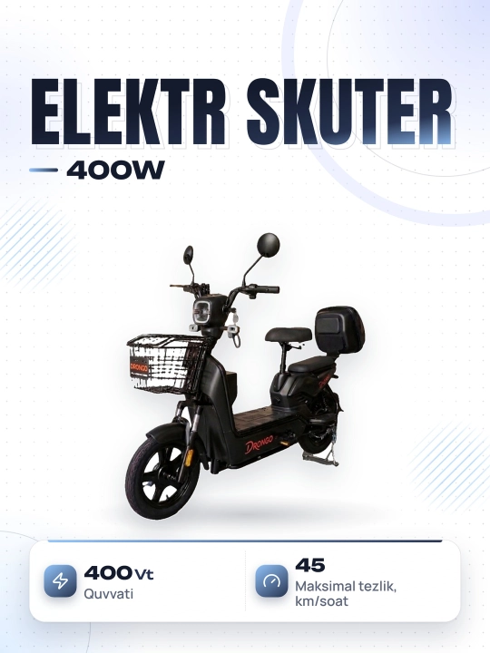 Skuter R14, 400W, 45 km/soat, 35-50 km/milya