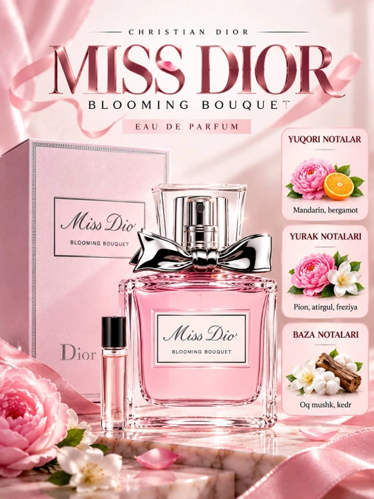 Miss Dior, Blooming Bouquet Привлекательный и ароматный парфюм для женщин от ATIRCHI.UZ - 