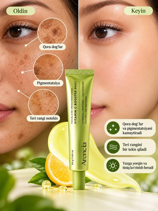 Vitamin C Booster Shot S vitamini va niatsinamidli oqartiruvchi krem kuchaytirgich - 