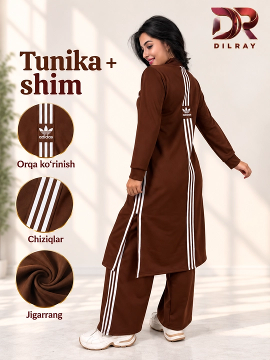 Ayollar dvoykasi, uzun zamokli tunika va keng shim, oysho, 46–52