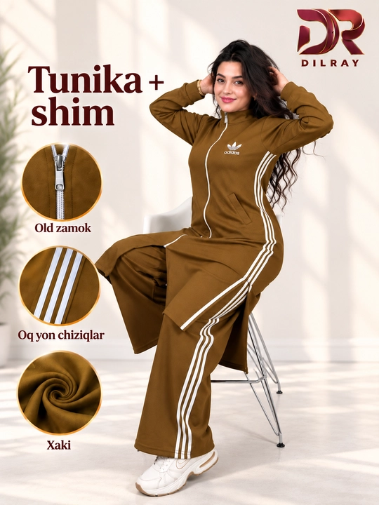 Ayollar dvoykasi, uzun zamokli tunika va keng shim, oysho, 46–52