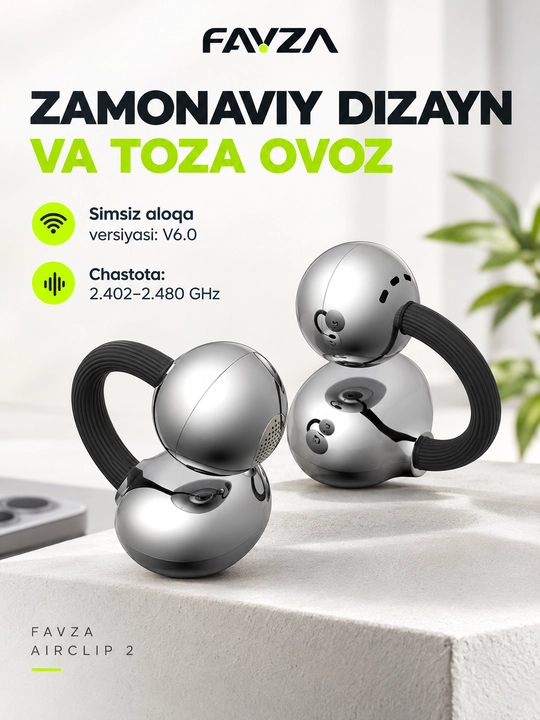 Favza airclip 2 - simsiz qulqochin, aktive hayot uchun naushnik