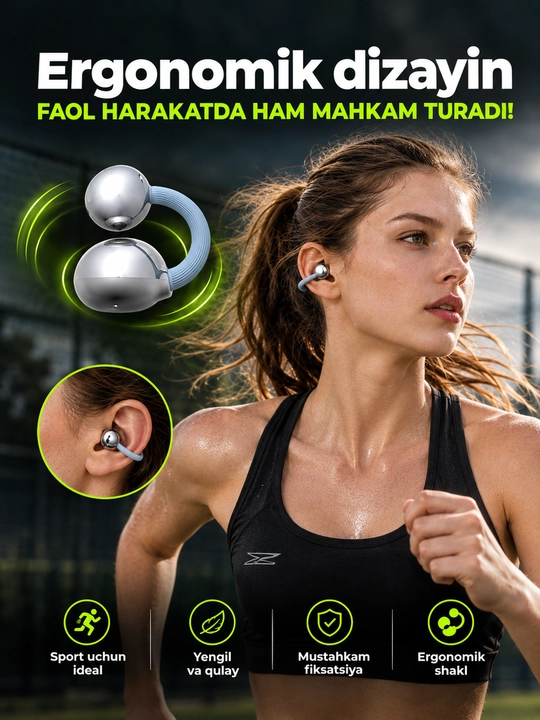 Favza airclip 2 - simsiz qulqochin, aktive hayot uchun naushnik