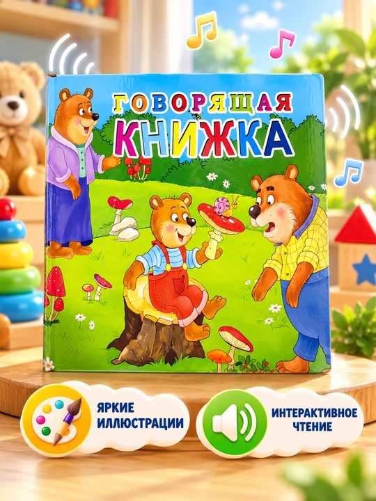 Книга говорящая для детей с яркими иллюстрациями