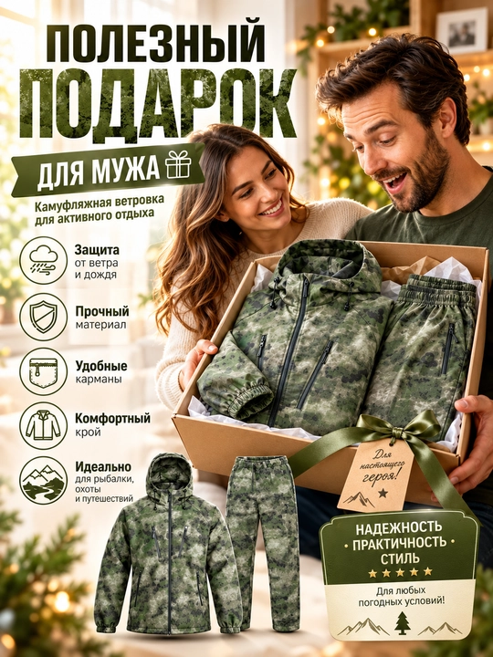 Тактическая камуфляжная ветровка для мужчин и женщин — защита от ветра и дождя