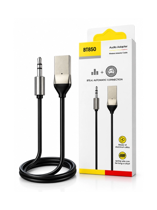 BT850 Bluetooth 5.4 audio adapter, AUX 3.5 mm, avtomobil uchun simsiz musiqa qabul qilgich