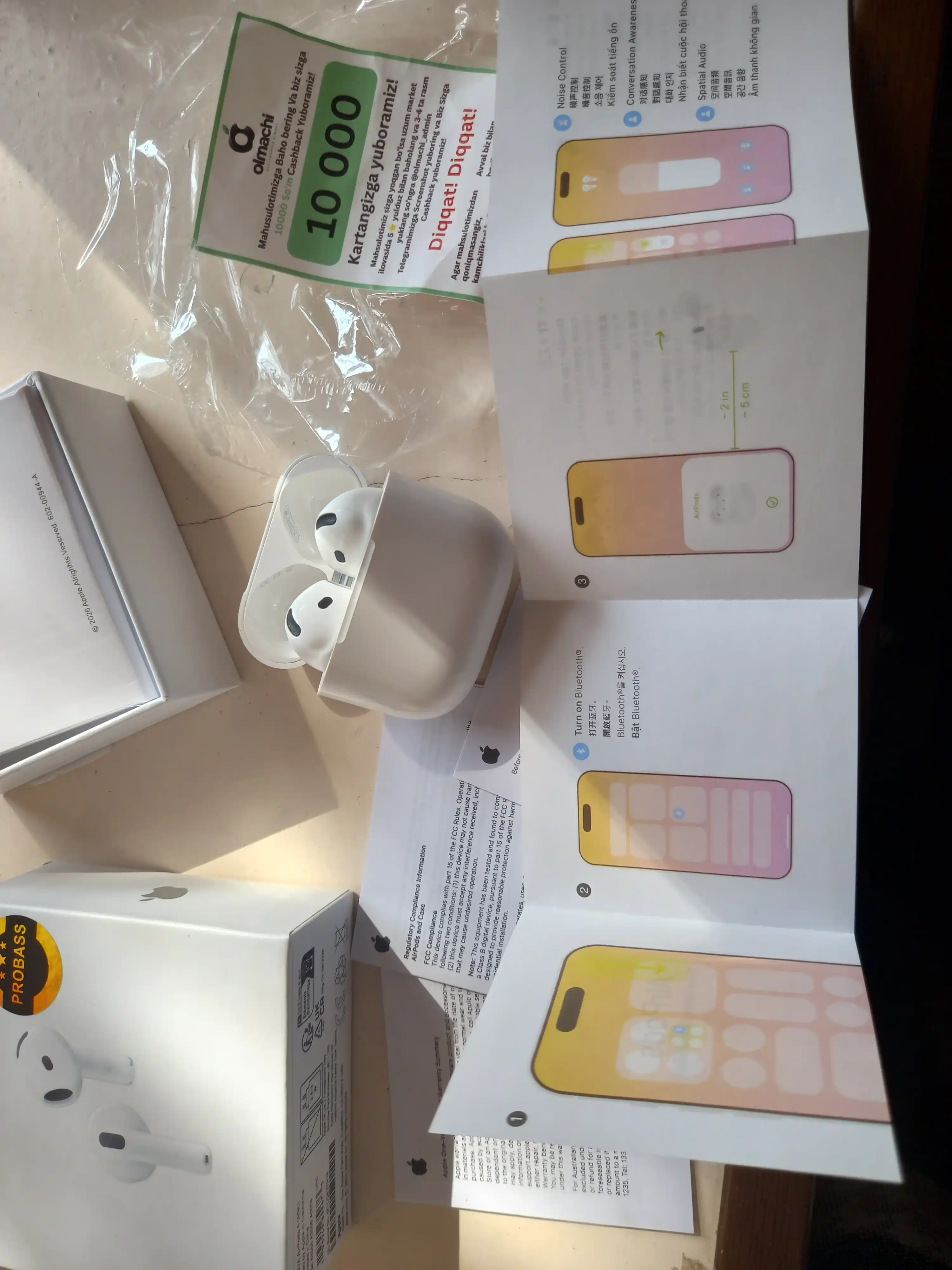 Simsiz quloqchinlar Pods 4, iPhone va Android uchun naushnik sensorli