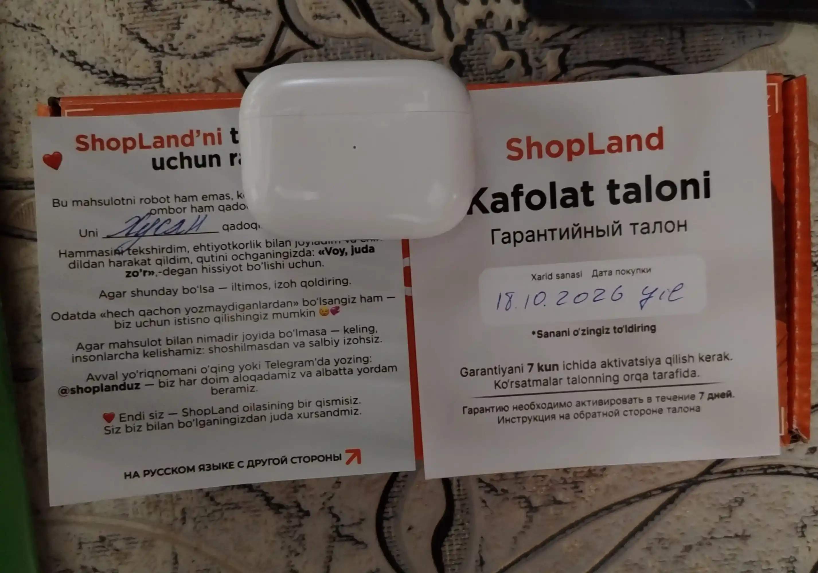 Simsiz quloqchinlar Pro 2 Premium, iPhone va Android uchun sensorli naushnik. ShopLand